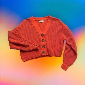 Orange urban outfitters crop sweater
